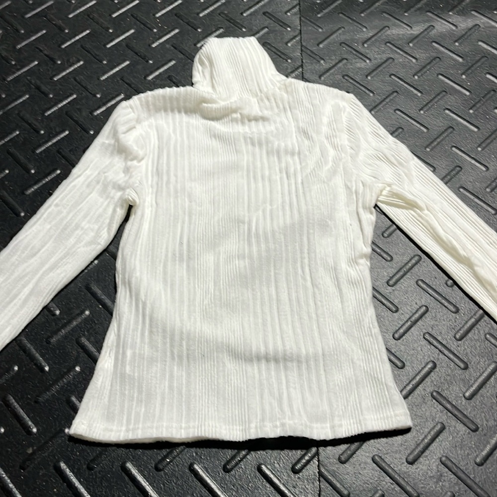 SHEIN Size Large Cream/White Womens Turtleneck
